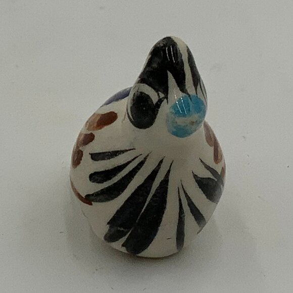 Vintage Tonala Hand Painted Mexican Pottery Bird Figurine Signed Mexico - Picture 3 of 6